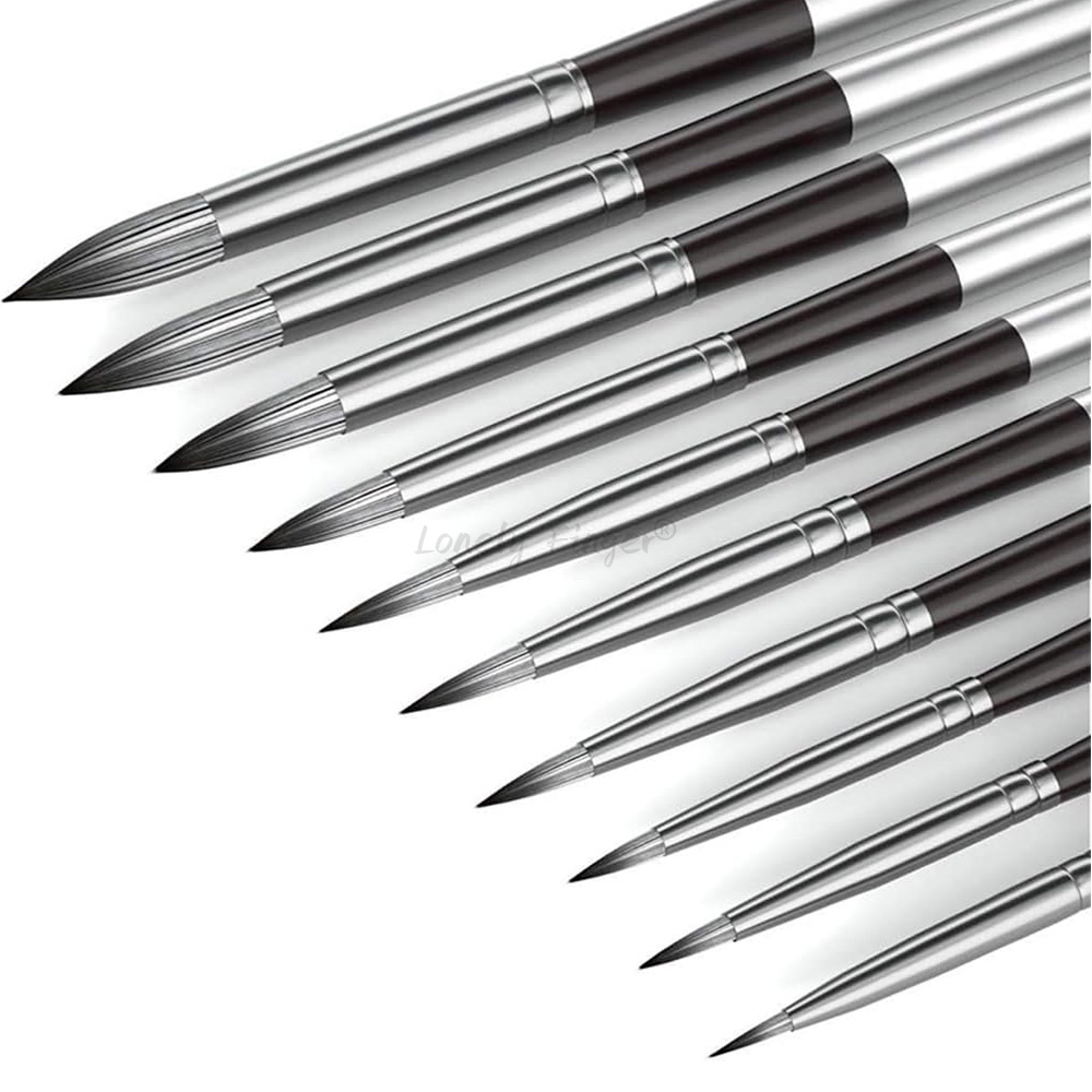 Gouache Paint Set - 10st ronde aquarelverfborstelset zacht haar comfortabel