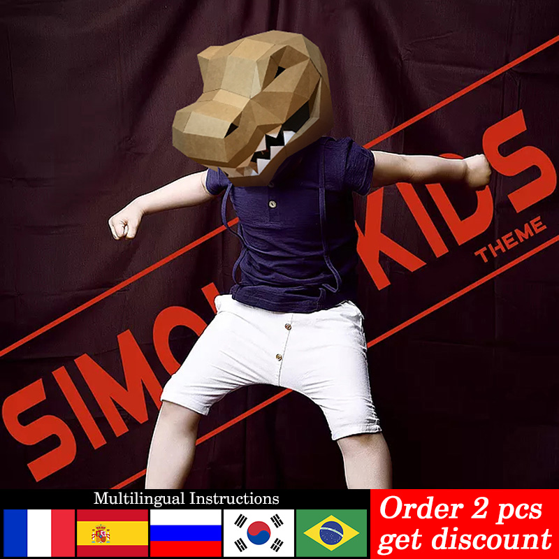 Art Craft Cardboard - Tyrannosaurus Rex Dier Masker Papier Model,