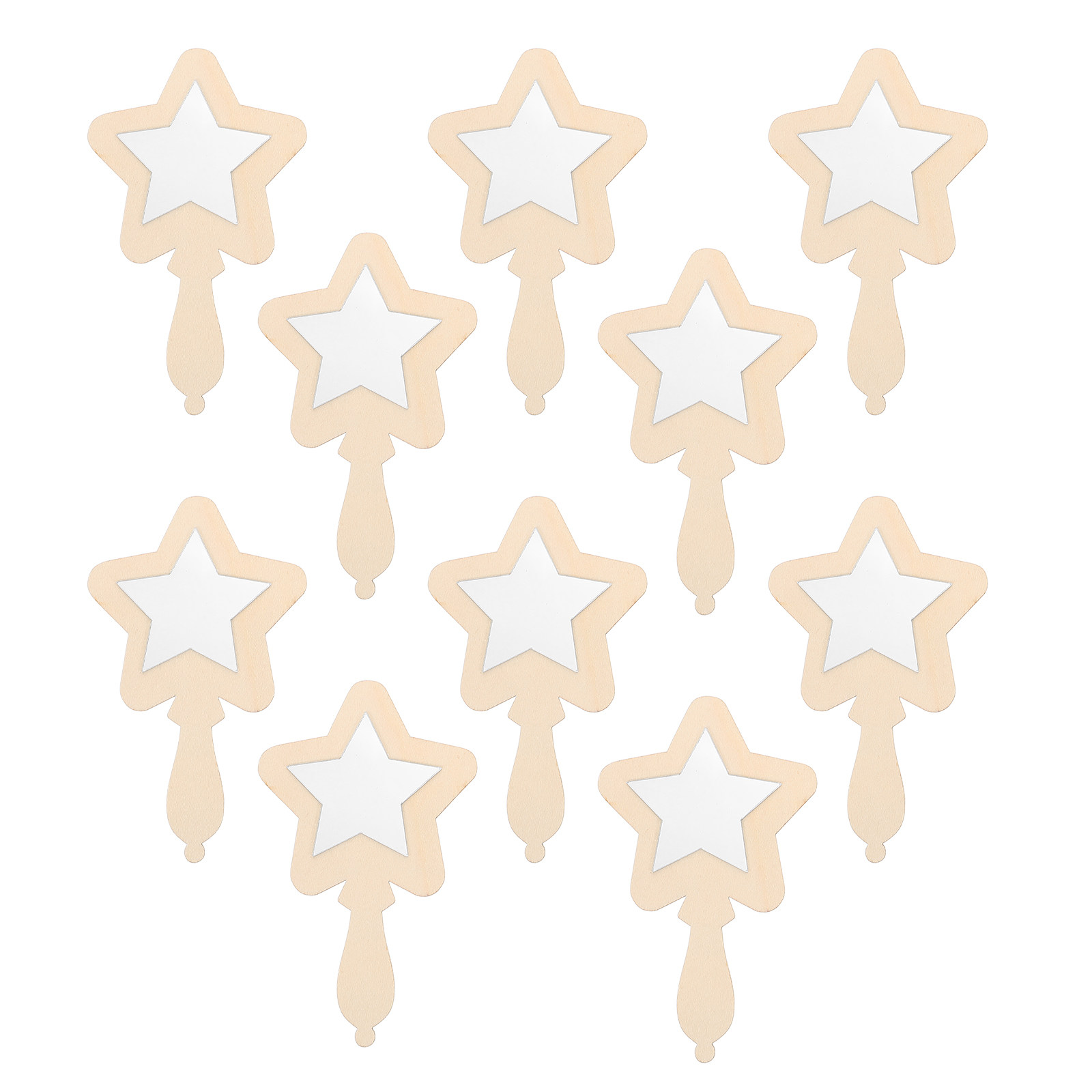 Art And Craft For Nursery - 10 stuks kleine houten spiegeltjes, onbeschilderd,