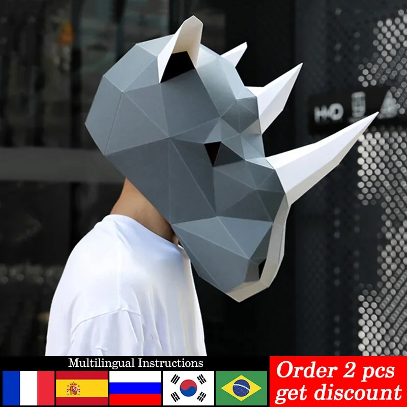 Neushoorn Volwassen Hoofdmaske - Art Craft Cardboard recensie en prijs